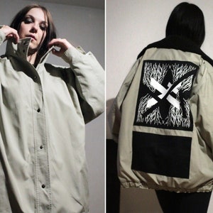 XZOUIX X VINTAGE Windbreaker jacket with screen printed back patch image 1