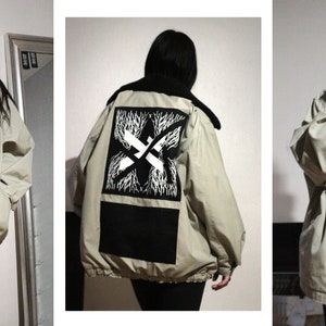 XZOUIX X VINTAGE Windbreaker jacket with screen printed back patch image 10