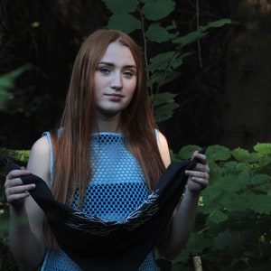 Sky blue fishnet tank top See through mesh top image 10