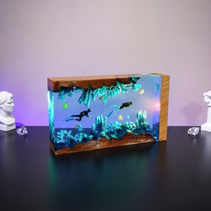 SCUBA DIVING Night Light, Home decoration, scuba diver epoxy resin lamp, Table lamp, Birthday Decoration Mother's day gifts for Father