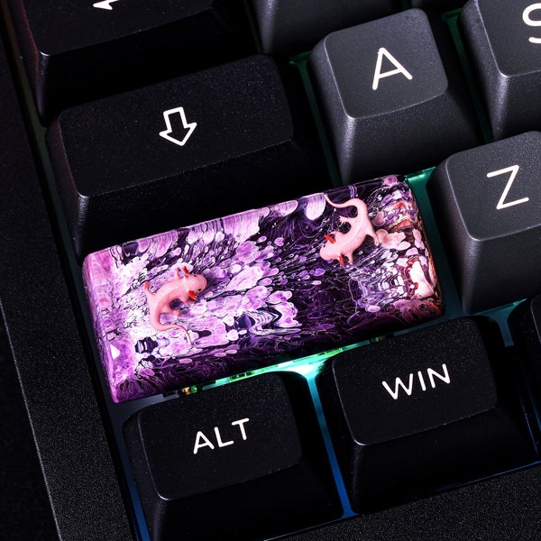 CUTE AXOLOTL artisan keycaps, Minecraft axolotl keycap for cute keyboard, Handmade Artisan Keycap, Axolotl gifts Gamers, Birthdays gifts