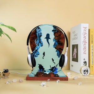 Ocean Gaming Headphone Stand | Cute Office Decor | Gamer Accessories, Diver lamps decoration, Ocean lamp, Whale shark Headphone Holder