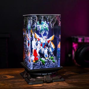Diorama Gundam Epoxy Lamp Broken Gundam Night Light Anime Night Light  Custom Gifts idea Christmas gift