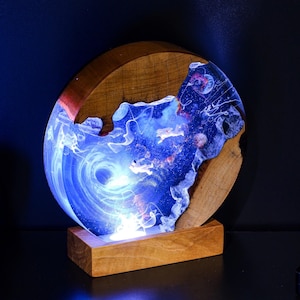 Black hole Night Light GALAXY Epoxy Lamp  SPACE Lights Lamp Astronaut Desk Lamp Boho Home Decoration Back to school gifts handmade art