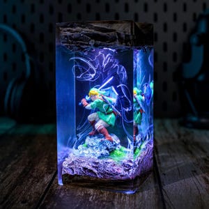 Link Ze.lda Decor resin lamp, Legend of Zel.da Lamp, custom lamp, Halloween decor, custom resin night light Christmas Gift for him game pc