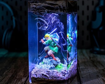 Link Ze.lda Decor resin lamp, Legend of Zel.da Lamp, custom lamp, Halloween decor, custom resin night light Christmas Gift for him game pc