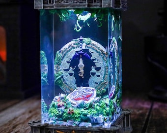Diorama Ze.lda Escudo y Espada Maestra Lámpara de Epoxy Link Ze.lda Luz de Noche Luz de Noche Anime Arte Epoxy Idea de Regalo Personalizado Regalo de Navidad para ella