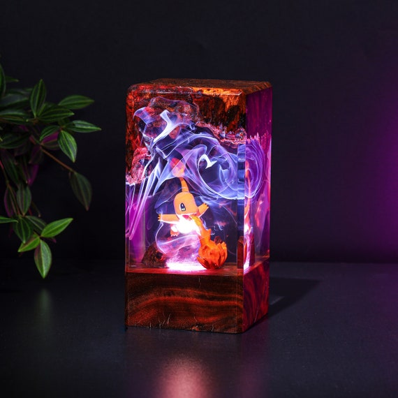 CHARMANDER POKEMON Night Light Custom Pokemon Epoxy Lamp Resin