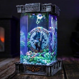 Diorama Totk Li.nk Z.eld.a Epoxy Lamp L.ink Ze.lda Night Light Link Home Decor Night Light Epoxy art Custom Giìt idea Christmas gift for her