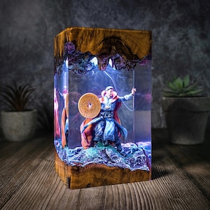 Doctor epoxy lamp, Super Hero diorama lamp, Custom Ave.gers movie Epoxy Night Light Movie lamp resin lamp Christmas gift for him