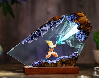 Diorama Fantasy Dragon Veilleuse Personnalisée Célèbre Anime Lampe Époxyde Fait Main Résine Lumières Lampe Lampe De Bureau Table Cadeaux De Noël Décor Gaming