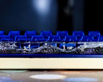 Galaxy Spacebar for mechanical keyboard, Galaxy keycap, Gravity astronaut keycap Space resin keycap handmade gifts for him
