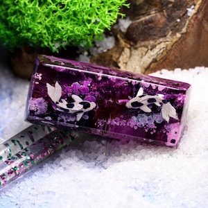 Purple Koi keycap for cherry MX keyboard, SA profile keycap, Blue Koi Keycap gaming gear, Custom artisan keycap, Birthday gifts for him