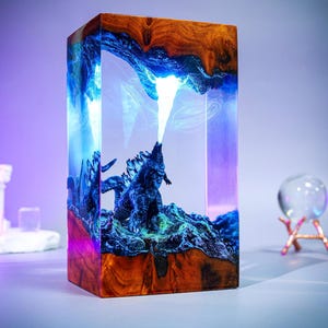 Monster Burning Night Light Anime Epoxy Lamp Atomic Breath Resi Lights Lamp Desk Lamp Decoration Back to school gifts handmade art