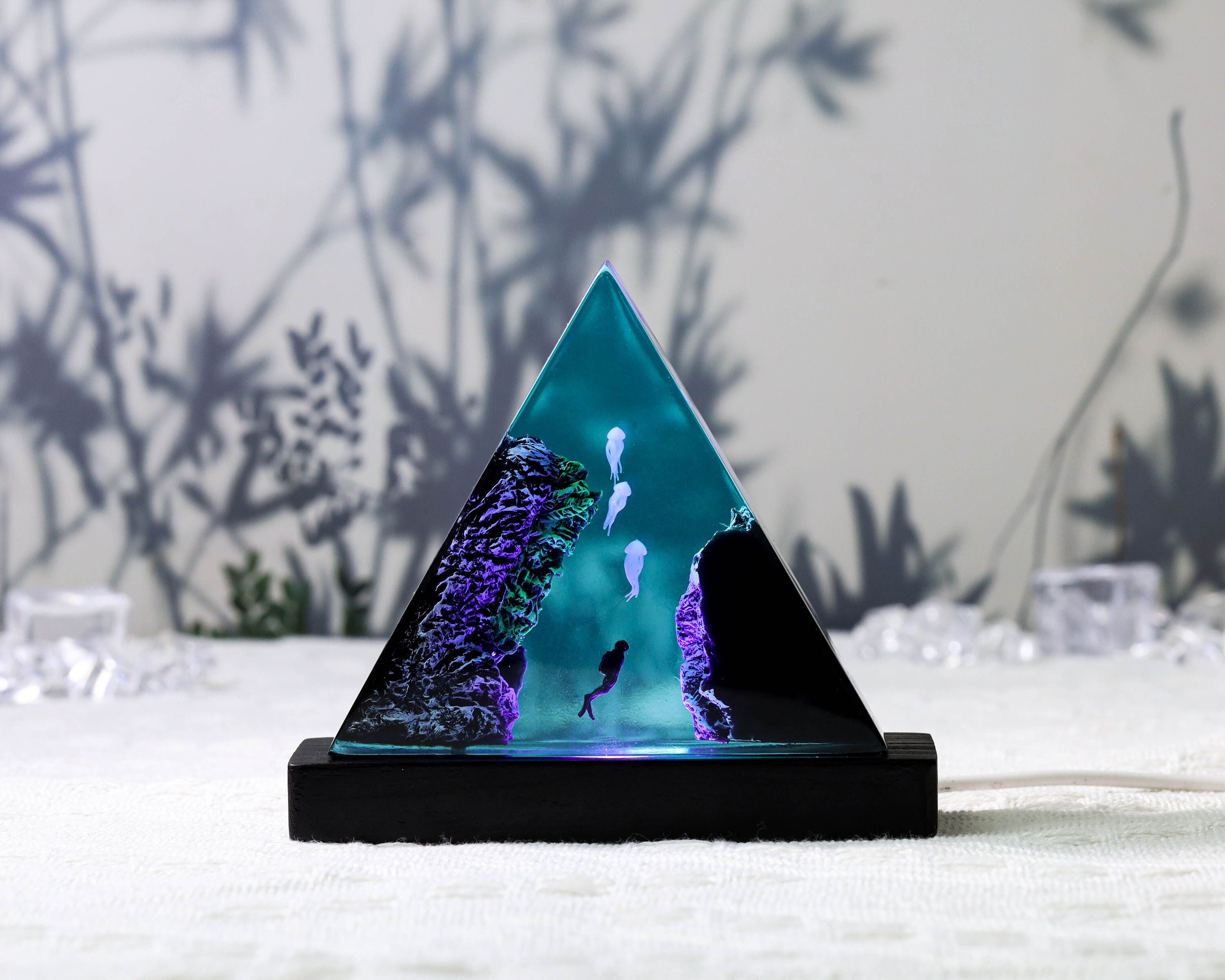 Jellyfish and Diver Night Light Lamp Diver Lamps Decoration Etsy