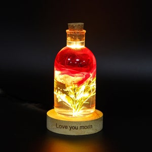REAL ROSE Flower Night Light Romantic Night Light Resin Lamp With Flower,Illuminated Flower Lamp,Eternal Flower Lamp Dandelion Flower Lamp