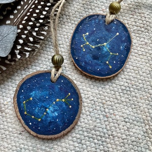 znak zodiaku gwiazda konstelacja Skorpion Strzelec Bliźnięta Baran Ryby Byk Rak Ryby Strzelec wisiorek Byk Bliźnięta Rak zawieszka z drewna