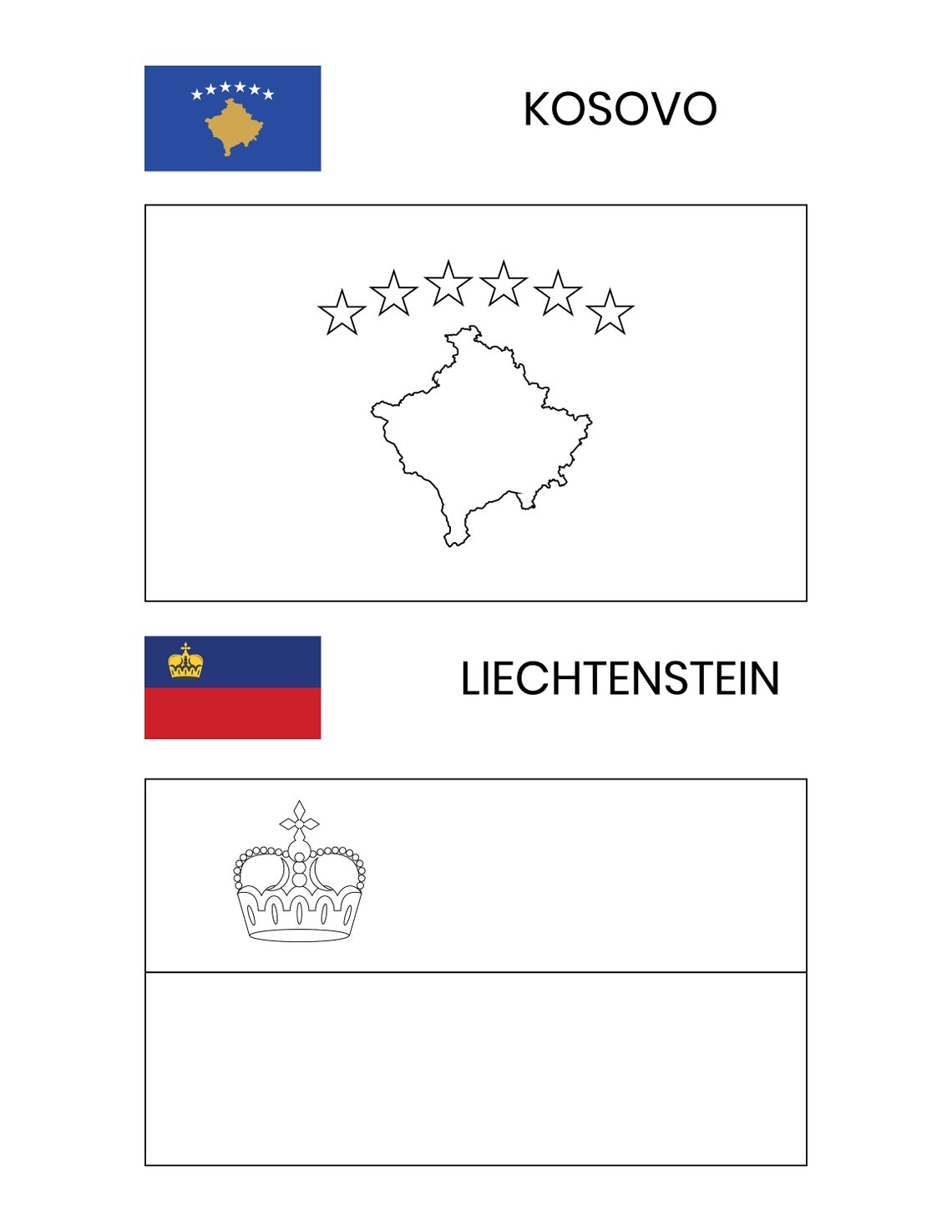Printable Coloring Pages European Flag Premium Coloring - Etsy