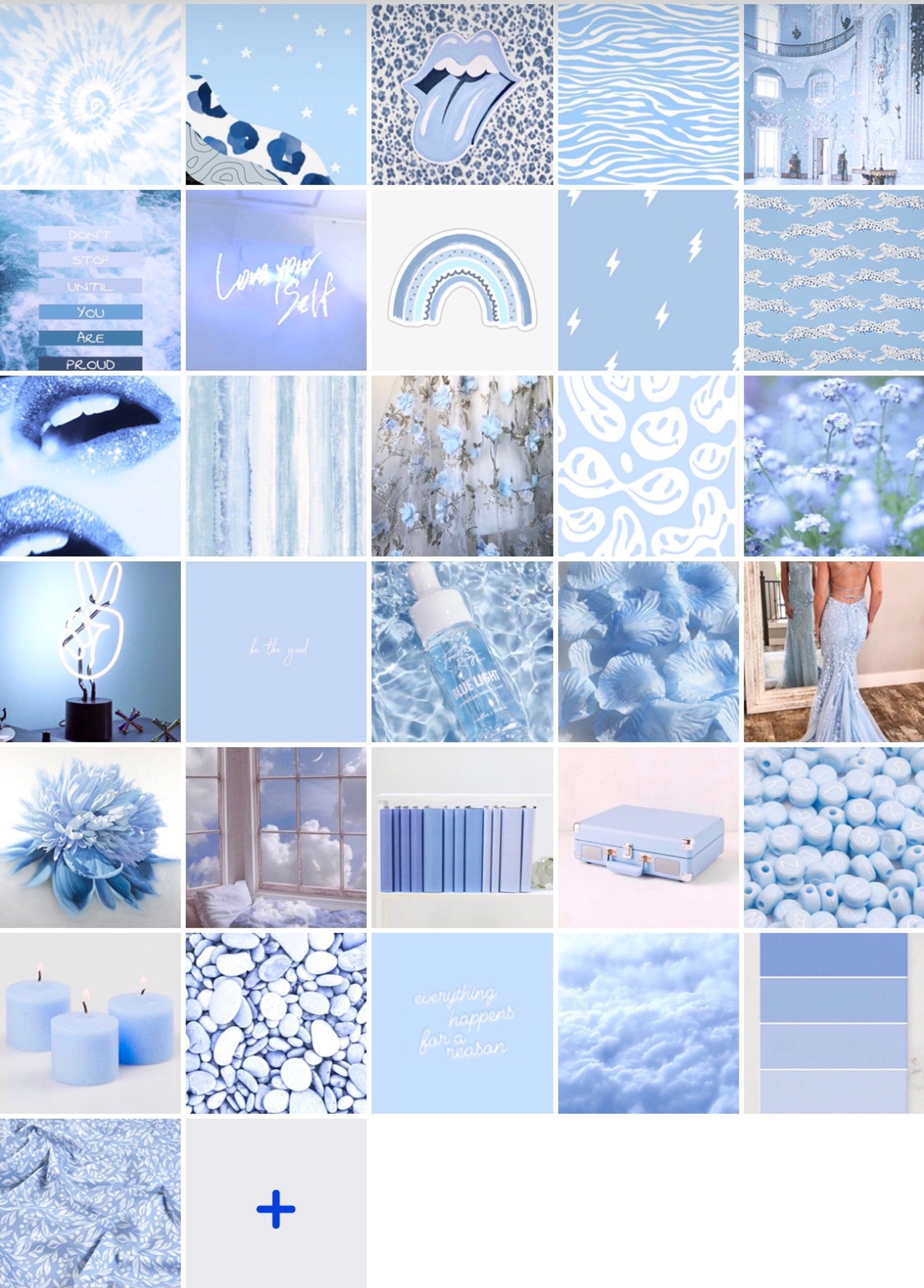 Aesthetic Blue Wall Collage 81 Pcs Blue Photo Wall Collage - Etsy