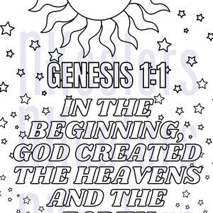 Genesis 1:1 Coloring Page