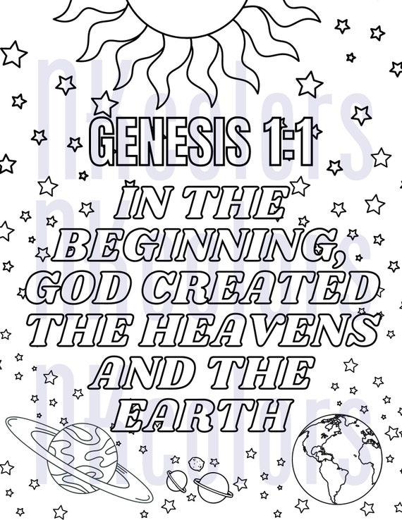 Genesis 1 Coloring Pages For Kids