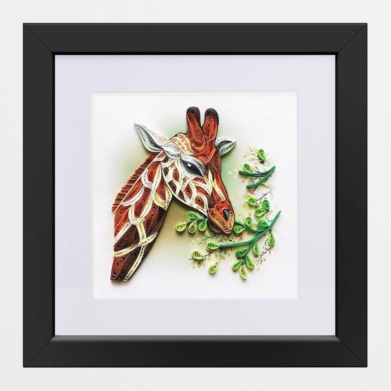 Giraffe Quilled Art paper Quilling Art Craft cards Etsy