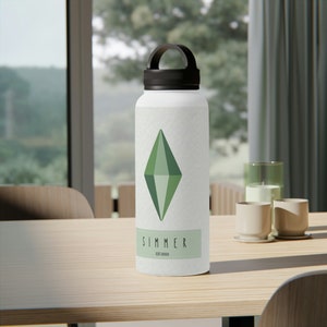 Simmer, Est 2000 - Stainless Steel Water Bottle, Handle Lid