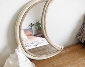 Timber Moon Mirror Wooden Bohemian Coastal Homewares Luna Wall Hanging