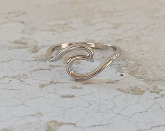 Sterling Silver Wave Ring Ocean Jewellery