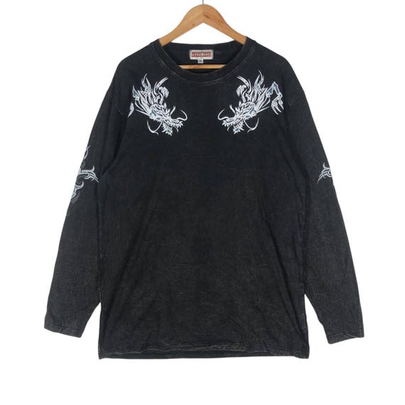 Vintage Crosskeys Sukajan Dragon Long Sleeve T-shirt - Etsy