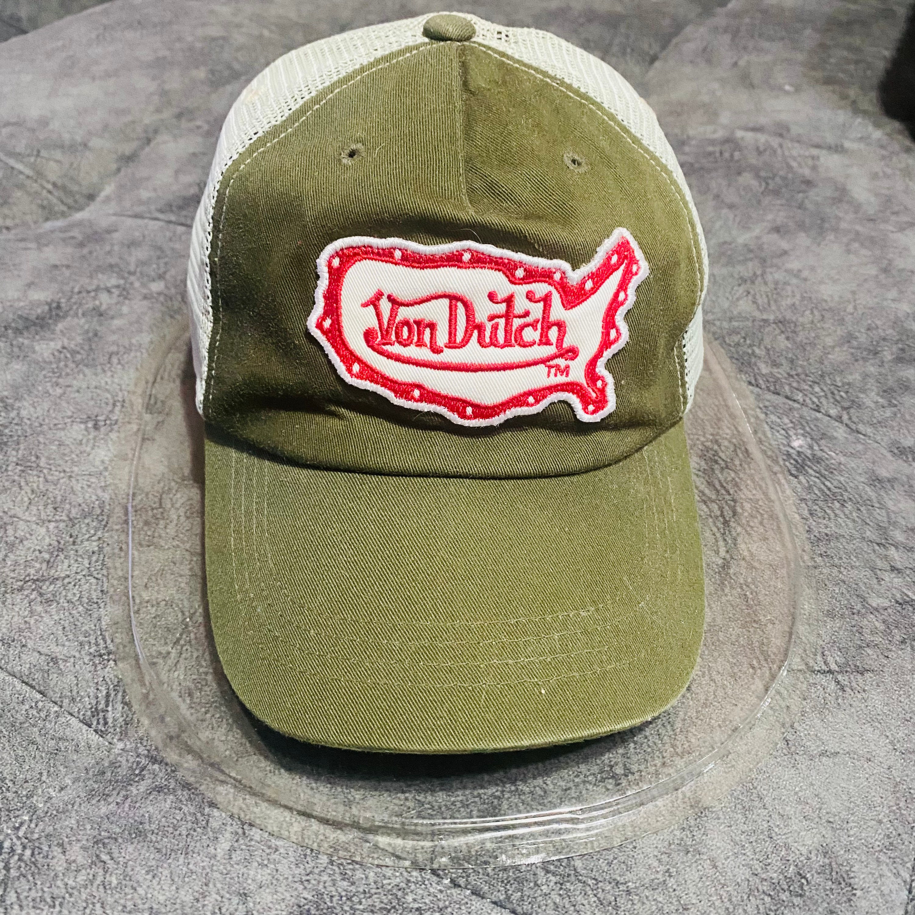 Von Dutch トラッカーキャップ ライトグリーン Von Dutch メッシュトラッカーキャップ 黒/黄緑Y2k