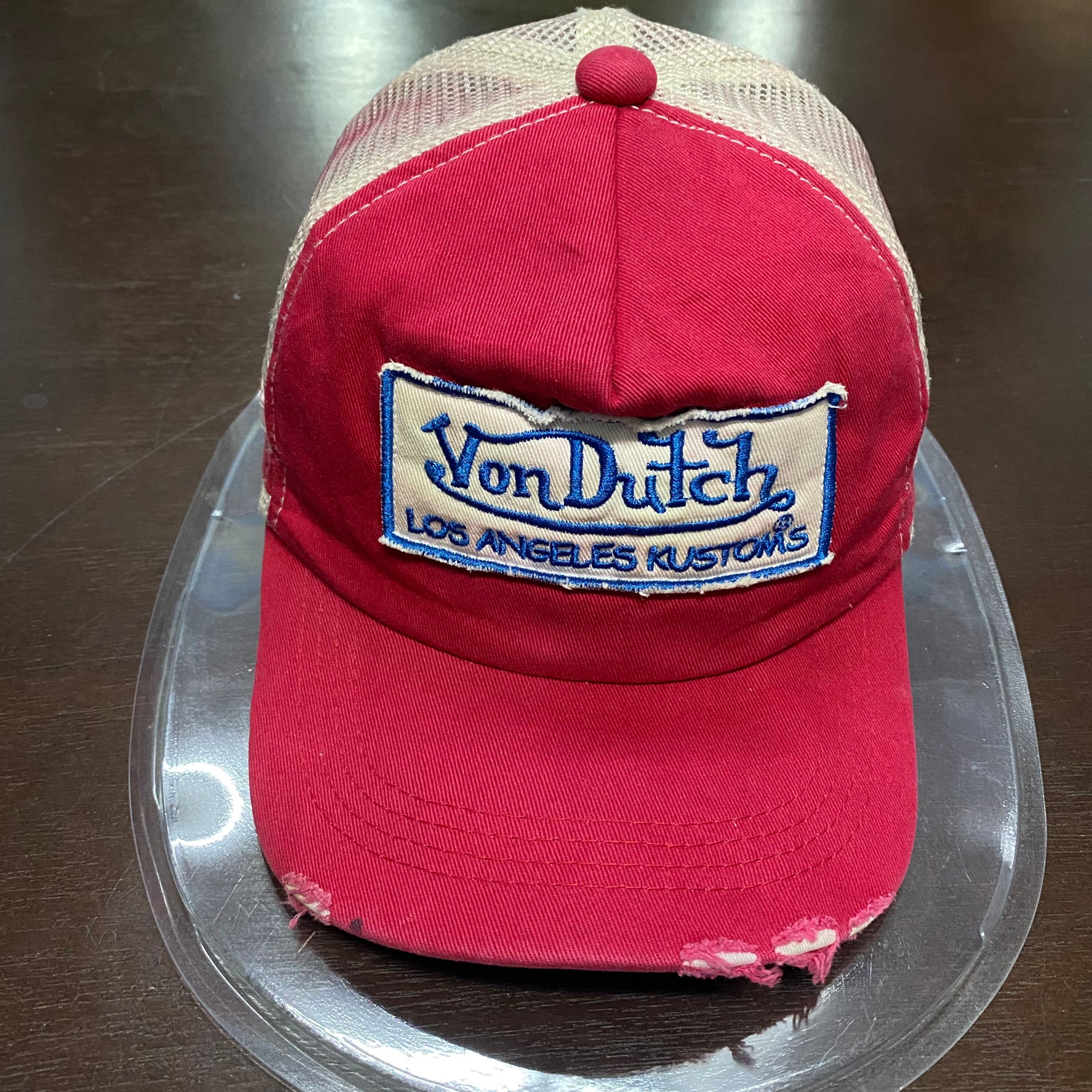 Von Dutch Distressed Trucker Mesh Snapback Hat and Cap One  display picture 1