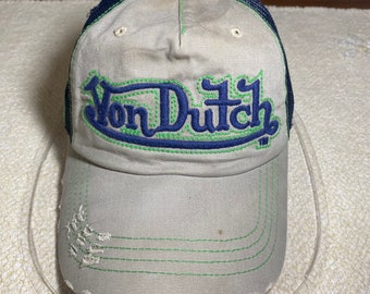 Rare Von Dutch Trucker Mesh Snapback Distressed Mesh Cap & Hat