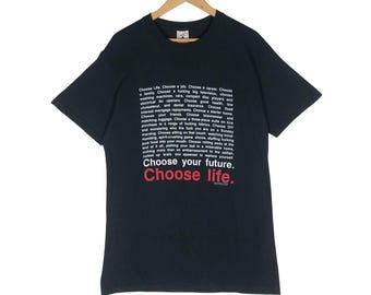 Vintage 90er Jahre Trainspotting "Wähle das Leben" T-Shirt