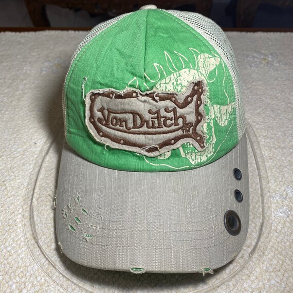 Rare Von Dutch Skull Distressed Trucker 