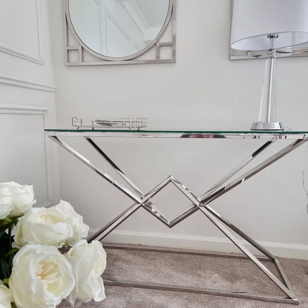 Silver Console Table Etsy UK