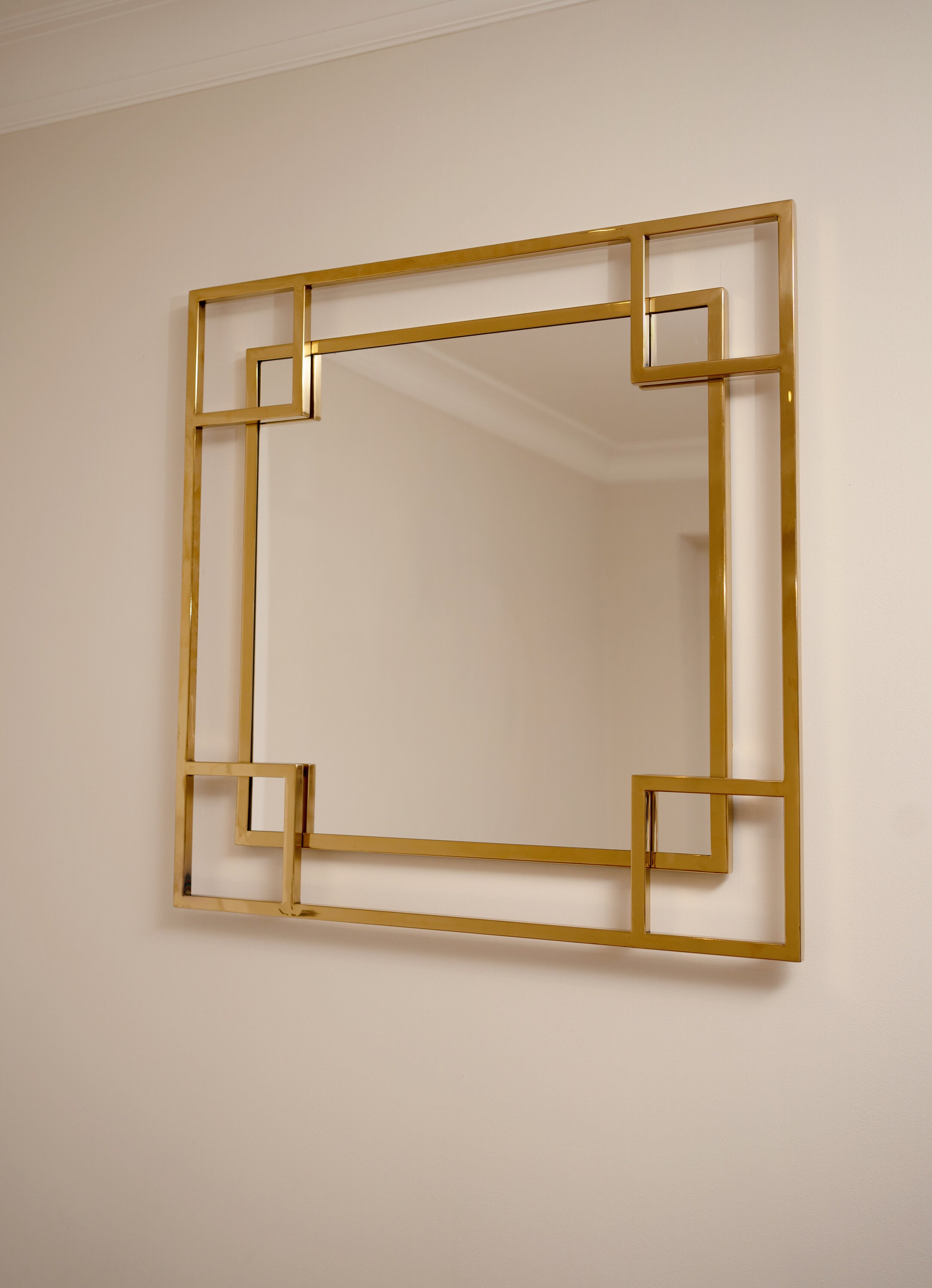 Mia Geo Gold Wall Mirror Square Gold Mirror Gold Living Room Etsy UK