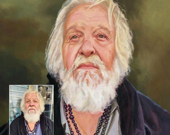 人物肖像画 オーダーメイド 写真から作る油彩風アート オーダーメイドのリアルな肖像画、人物油絵の依頼、写真からの手描きの