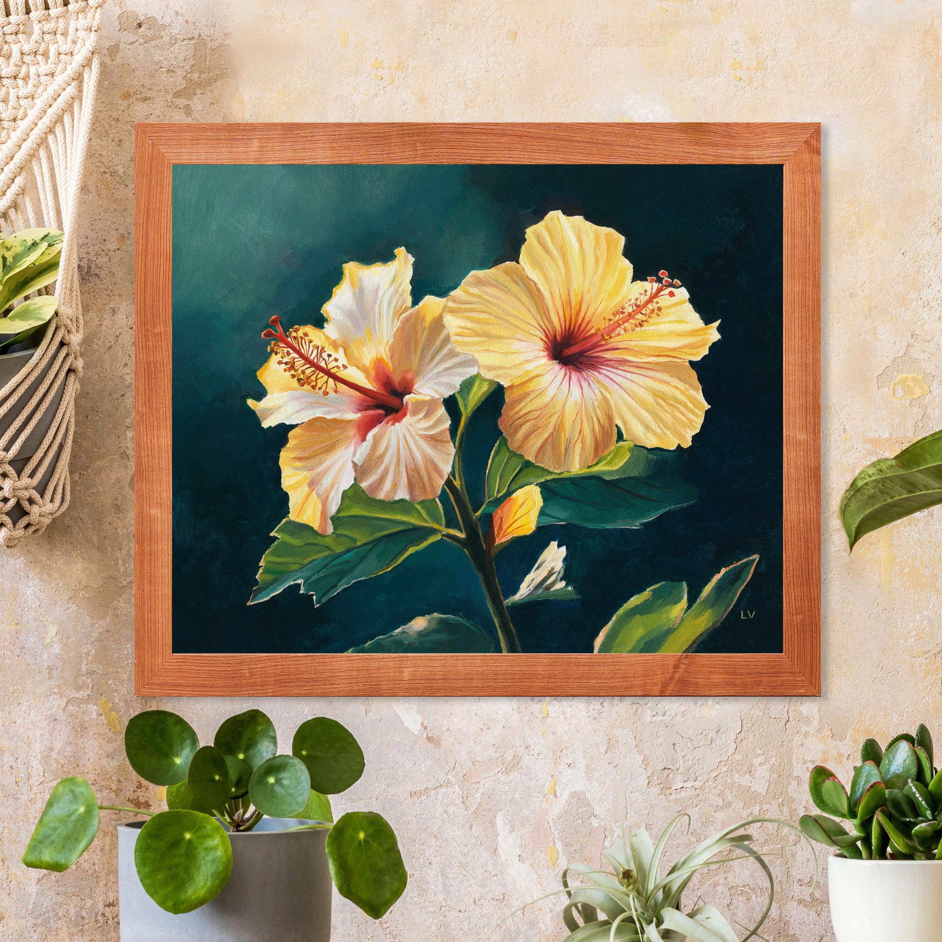 油絵 絵画 【ハイビスカス】 油絵 油彩 油彩画 絵 絵画 【ハイビスカスと海】 絵画 HR 通販