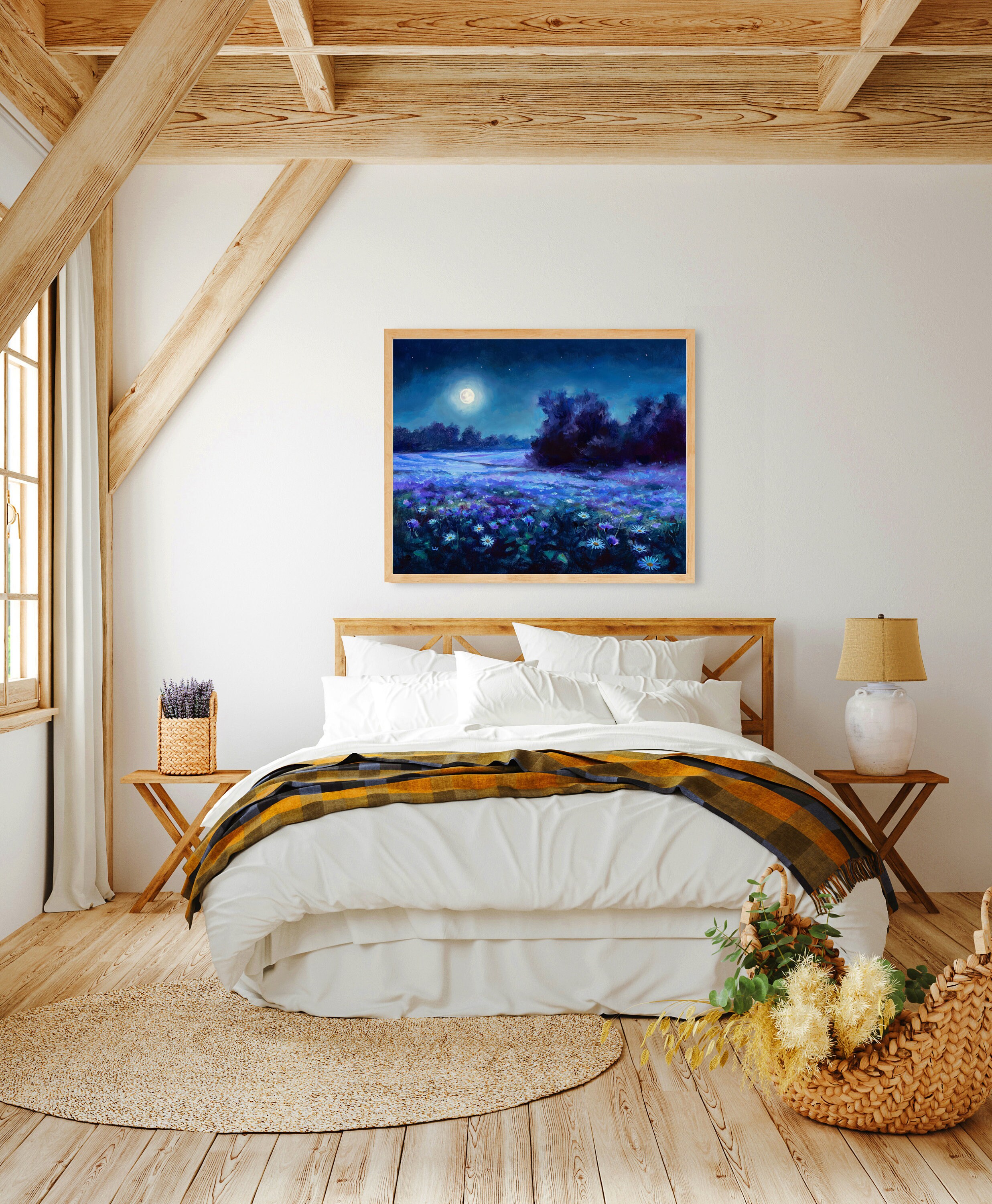 Set di biancheria da letto con motivo a falena e fasi lunari, set di biancheria da letto per bambini e ragazzi, motivo floreale, in poliestere, con 1 federa, 2 pezzi