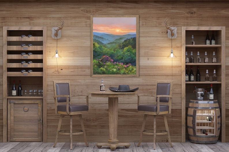 Blue Ridge Oil Painting Print Mountains Panoramic Wall Print Etsy