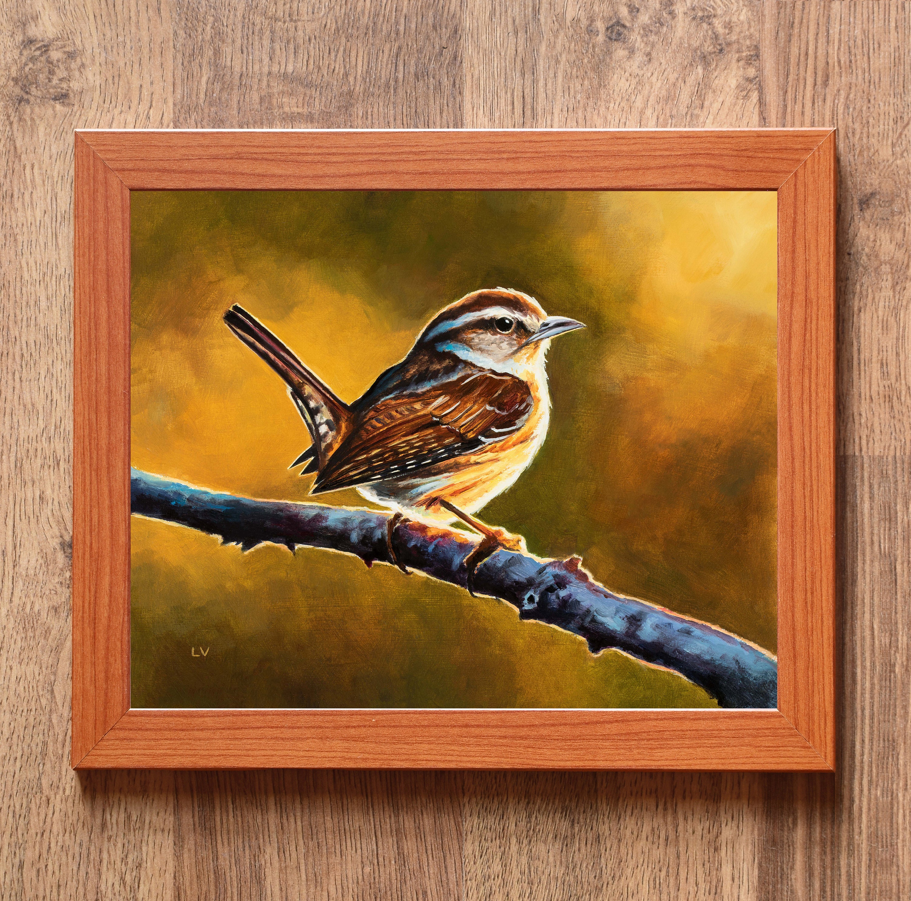 Vintage Vogelnest Ölgemälde, 30,5x40,6 Cm Gerahmt – Frühlings-Kolibri Wandbild Für Wohnzimmer, Büro Oder Gäste-WC