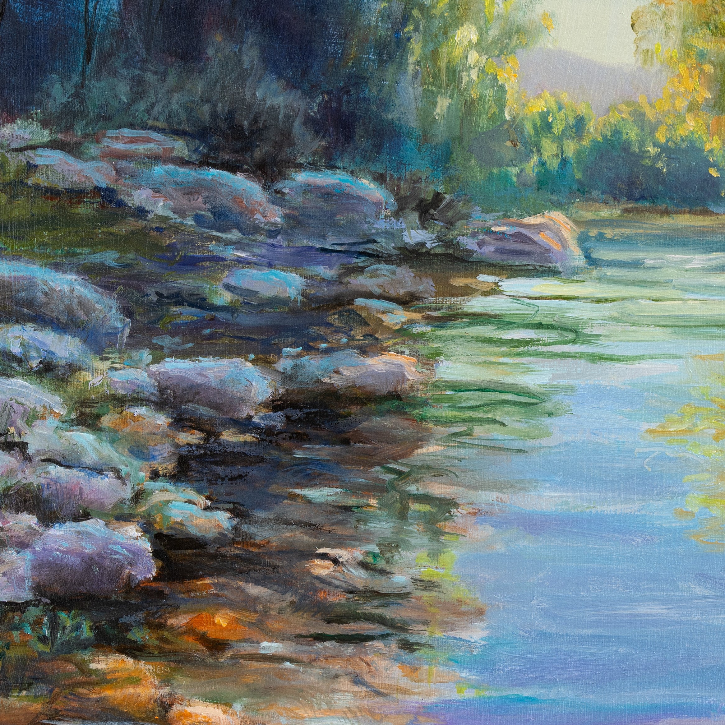 山と川の風景 【6号】 ロバート・ウッド 【 額縁が選べる 額入り 複製