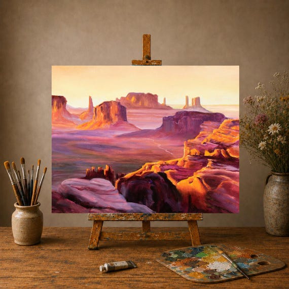 Monument Valley ORIGINAL Painting, Monument Valley Landscape Wall