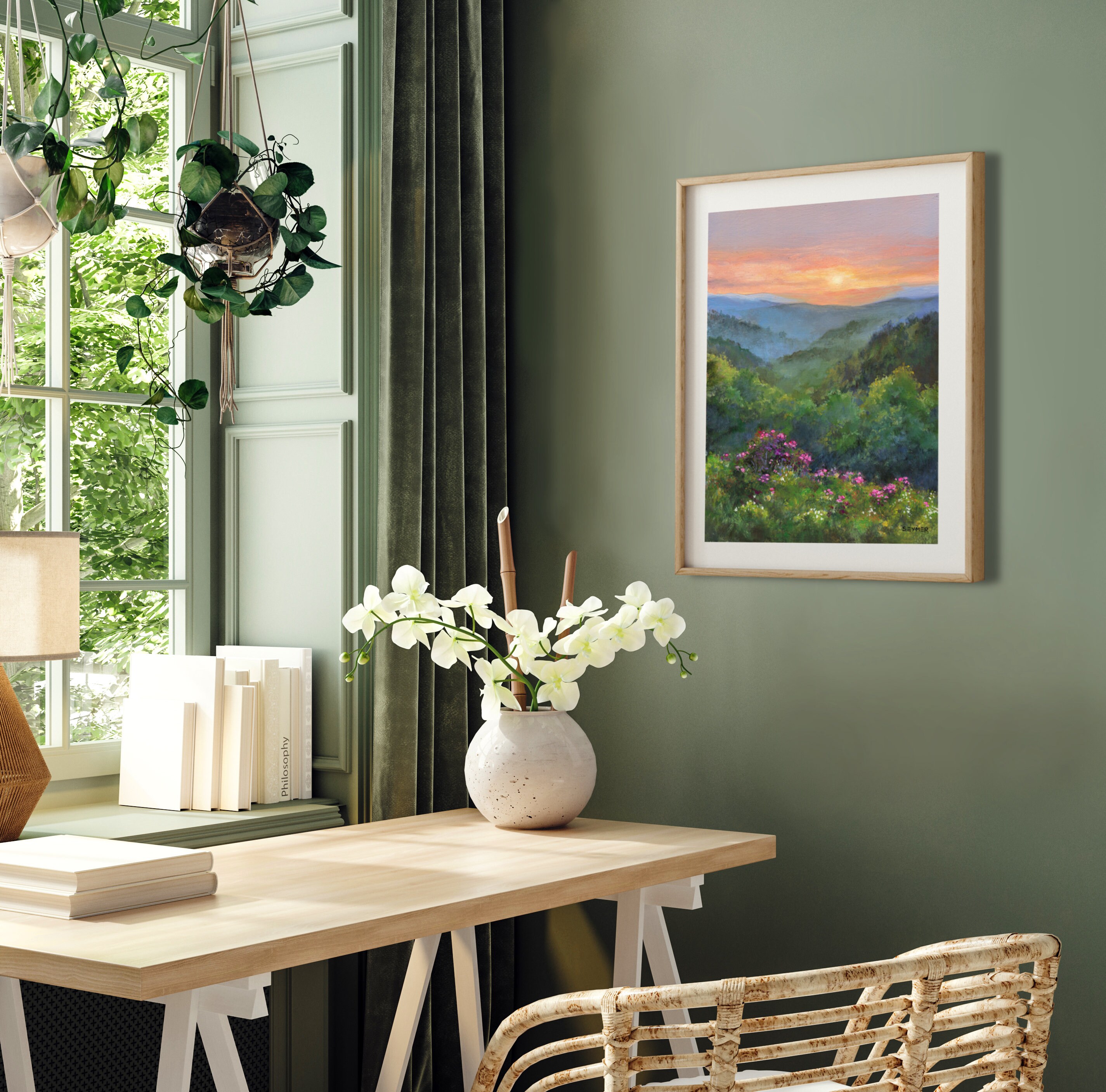 Blue Ridge Oil Painting Print Mountains Panoramic Wall Print Etsy Canada