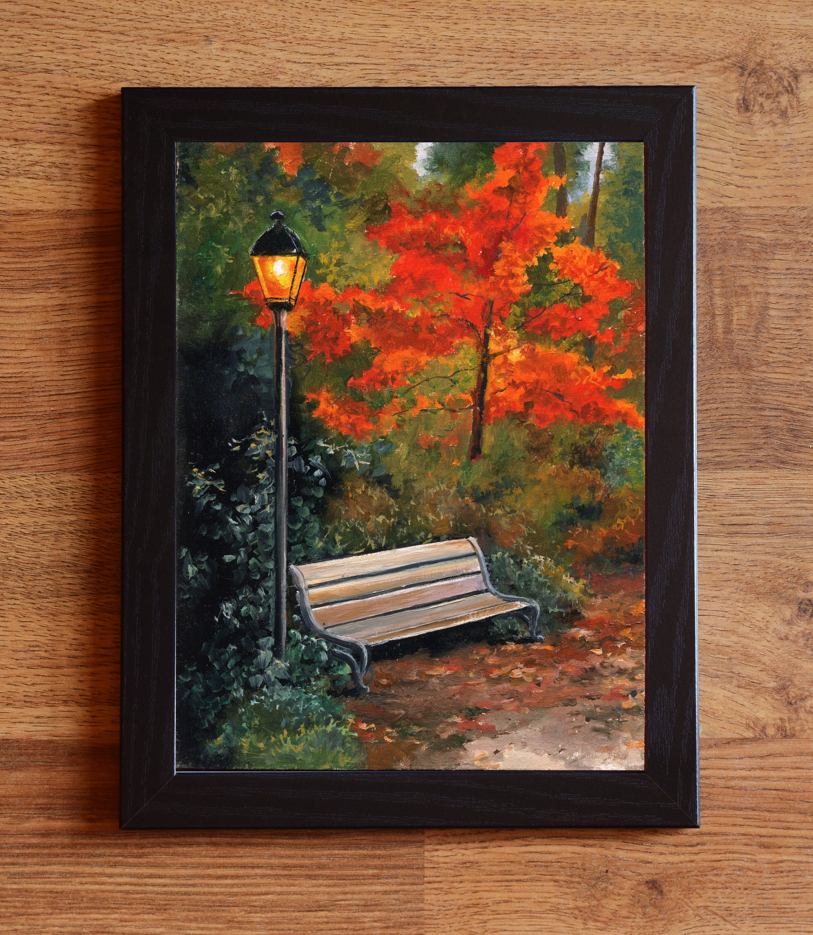 Autumn landscape ORIGINAL painting NYC central park fall wall