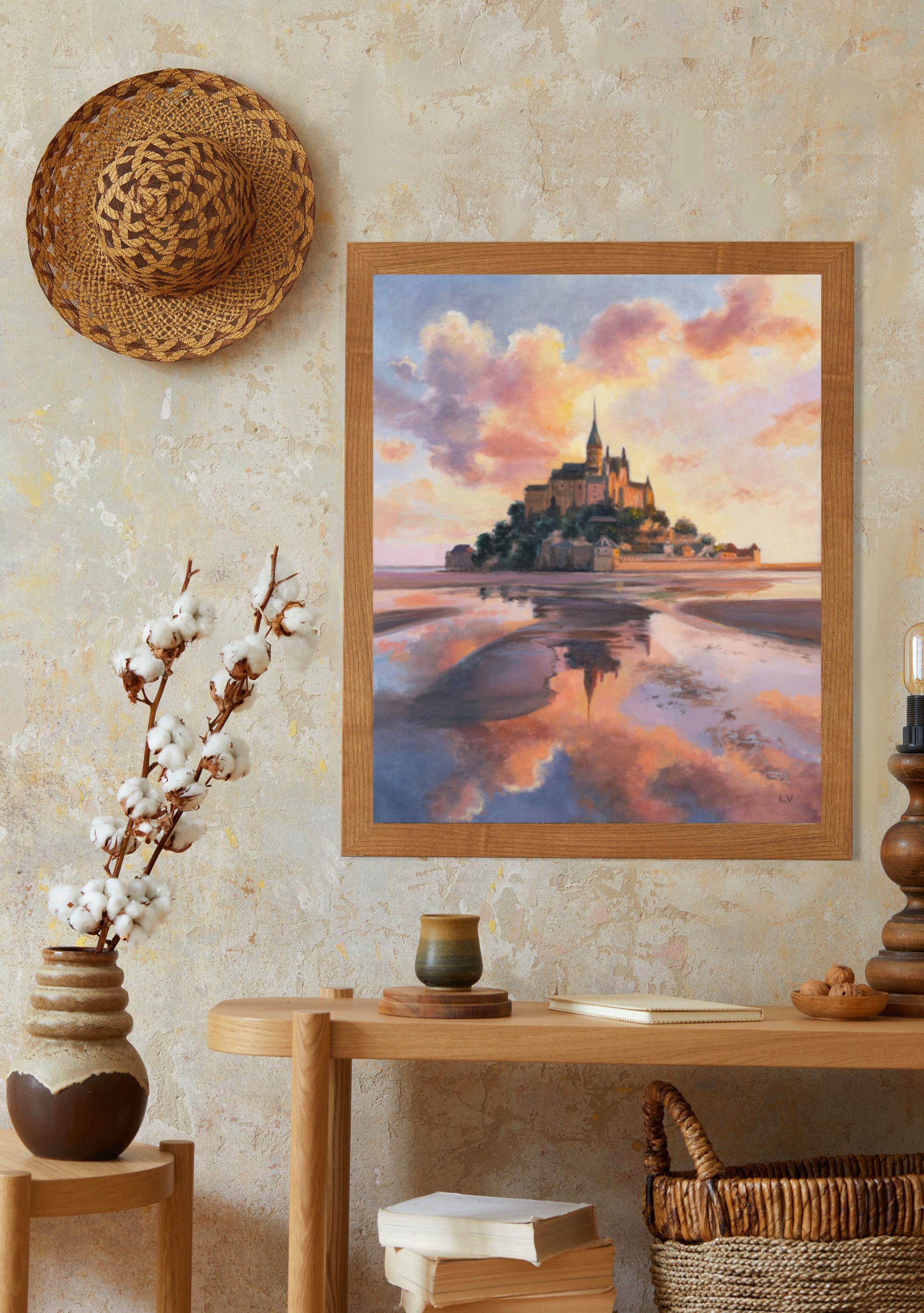 Mont Saint-michel ORIGINAL Painting, Historic Abbey Northern