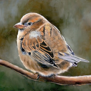 Bird Oil Painting ORIGINAL, Animal Painting on Wood Original Bird Art ...