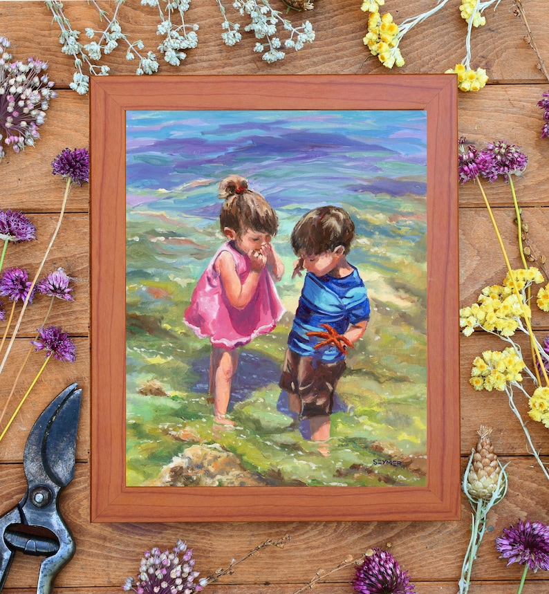 Children Playing ORIGINAL Oil Painting Summer Realistic - Etsy