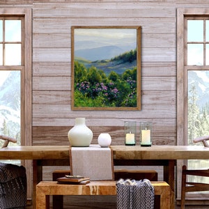 Appalachian mountains painting ORIGINAL, Great smoky mountains national park, Tennessee landscape, North carolina Blue Ridge framed art image 3